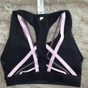 Black Fabletics cross back sports bra